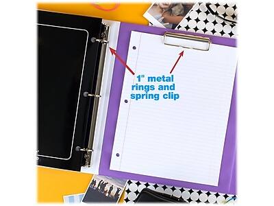 1" metal rings and spring clip