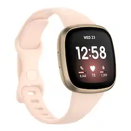 StrapsCo - Slim Active Strap Silicone Rubber Watch Band For Fitbit Versa 4 (Short-Medium) - Pink