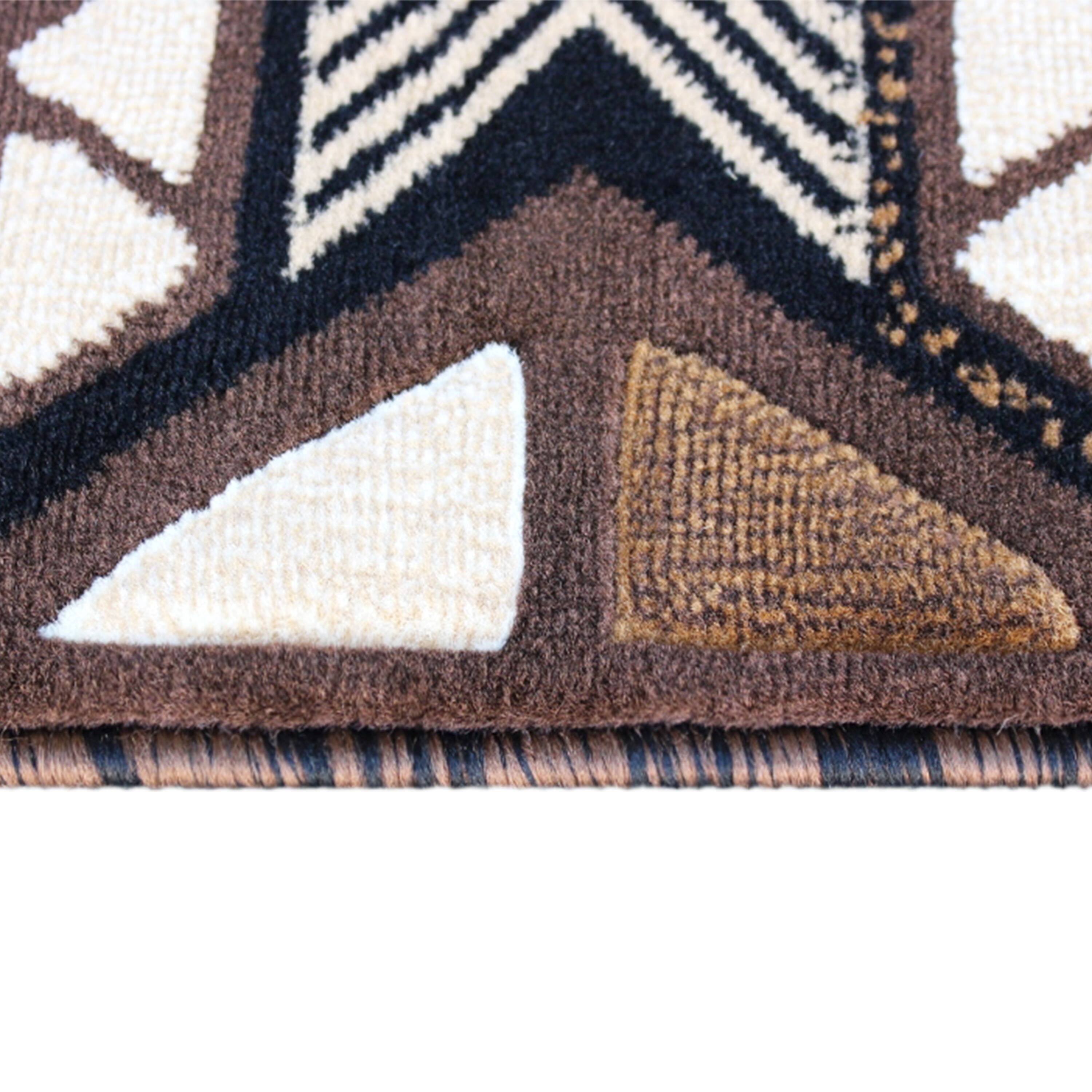 Alt View 5. Emma + Oliver - Santa Fe Olefin Accent Rug with Complementary Southwestern Pattern and Jute Backing - Chocolate.