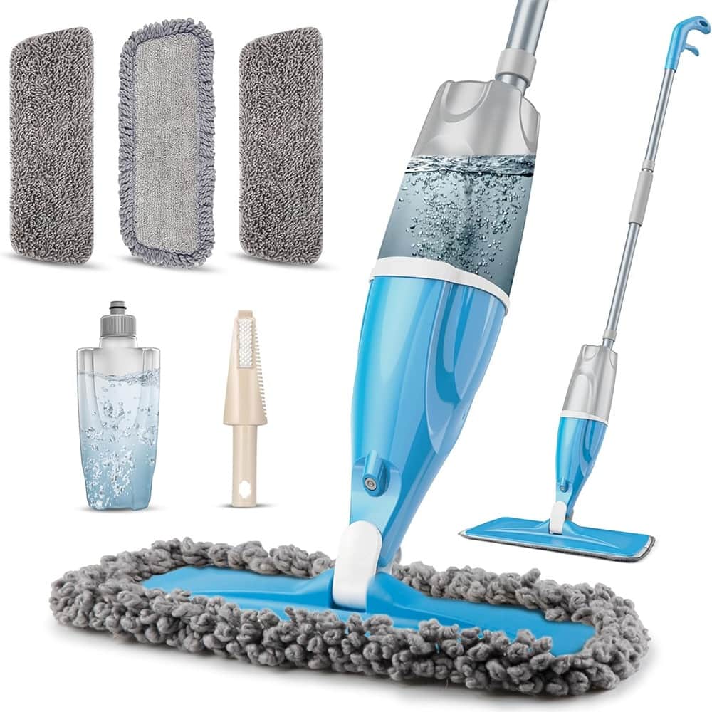 Schertz - Microfiber Spray Mop, 440mL Bottle, 3 Washable Pads, for Hardwood & Tile