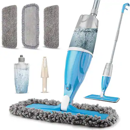 Front. Schertz - Microfiber Spray Mop, 440mL Bottle, 3 Washable Pads, for Hardwood & Tile.