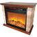 Alt View 21. Lifesmart - 3-element Small Square Infrared Fireplace with Faux Stone Accent - Black.