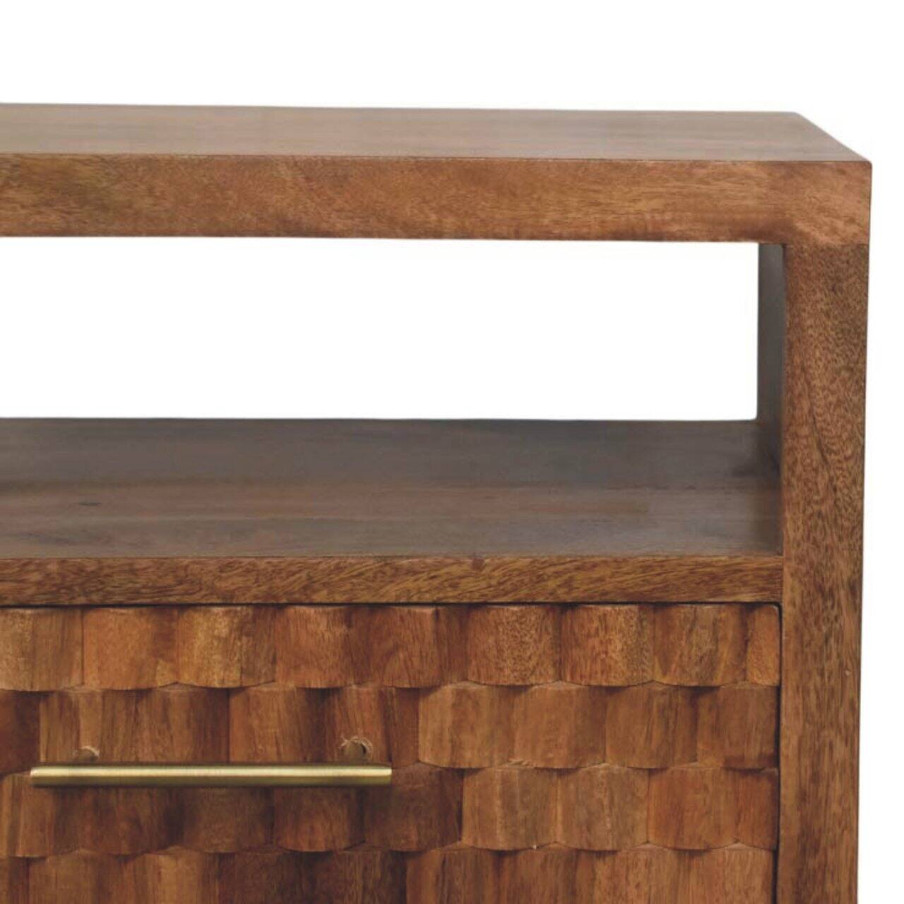 Alt View 5. Artisan Furniture - Artisan Furniture Solid Wood Arno Bedside in Golden Teak - Brown.