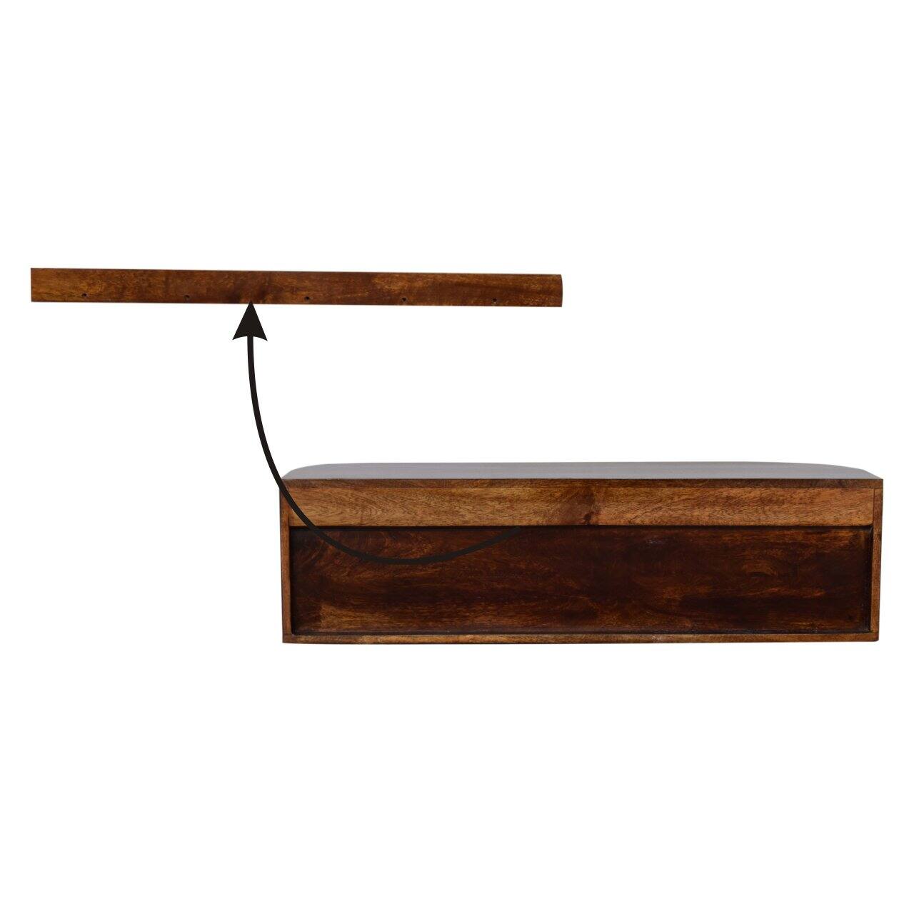 Alt View 7. Artisan Furniture - Artisan Furniture Solid Wood Chunky Chestnut Wall Mounted Console, 2 Doors, Dark Brown - Dark Brown.
