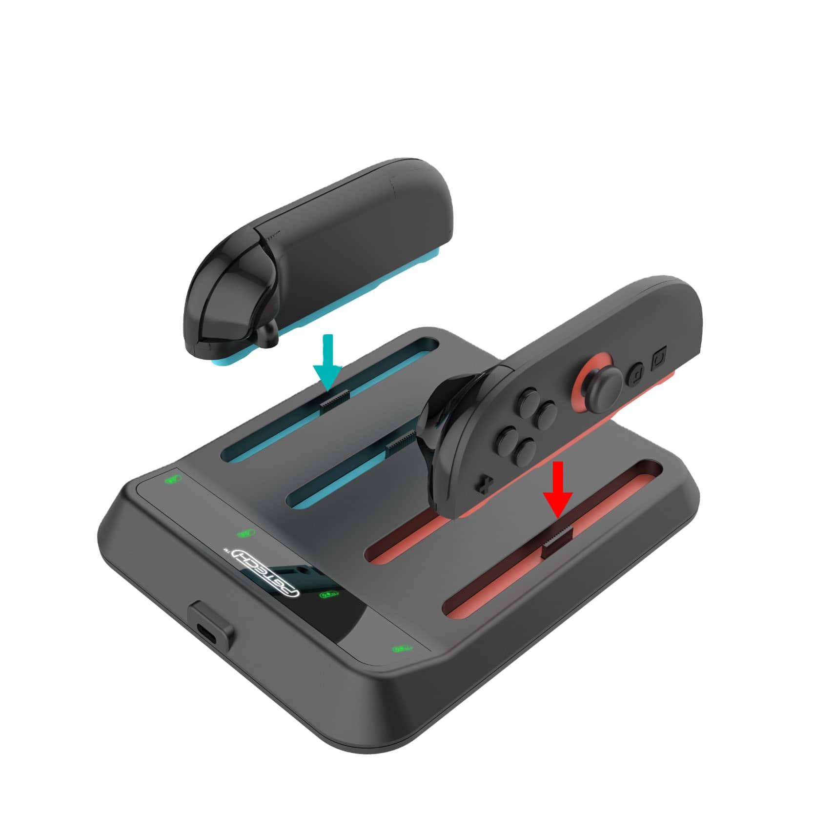 Cluzine - Switch 2 Joy-Con Charging Dock NS2 Magnetic 4-in-1 Charger with LED Indicators