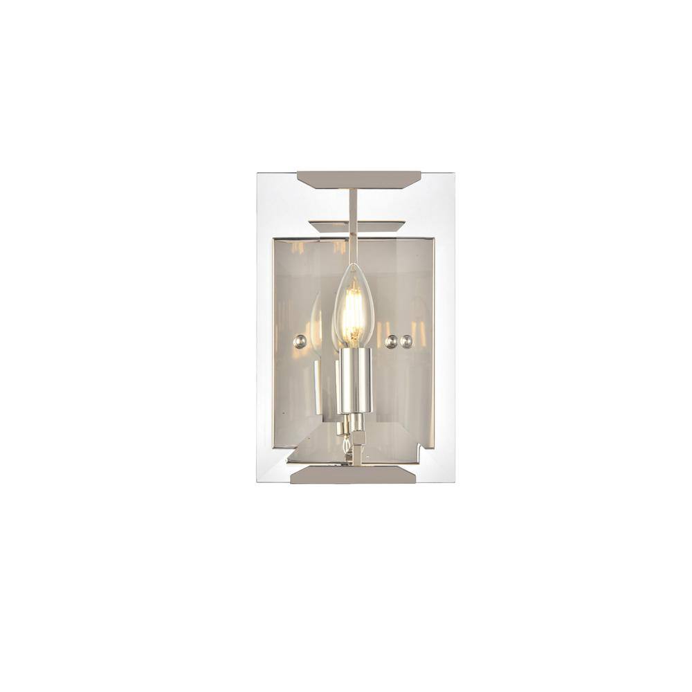 Alt View 4. Urban Classic - Monaco 1 light Golden Iron Wall Sconce Glass Crystal - Polished Nickel.
