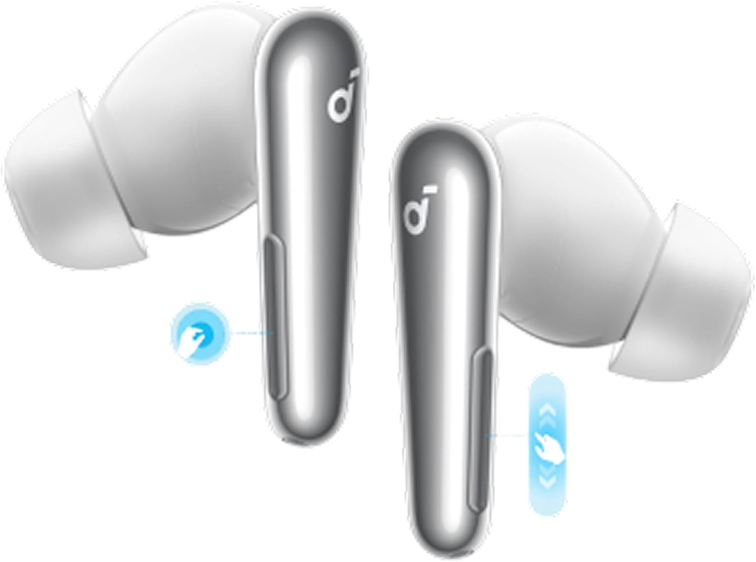 Angle. Soundcore - Soundcore - by Anker Liberty 4 Pro True Wireless Noise Cancelling Headphones - White - White.