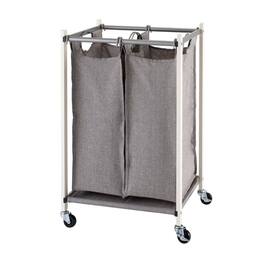TRINITY - BASICS 2-Bag White Laundry Cart Poles - Champagne