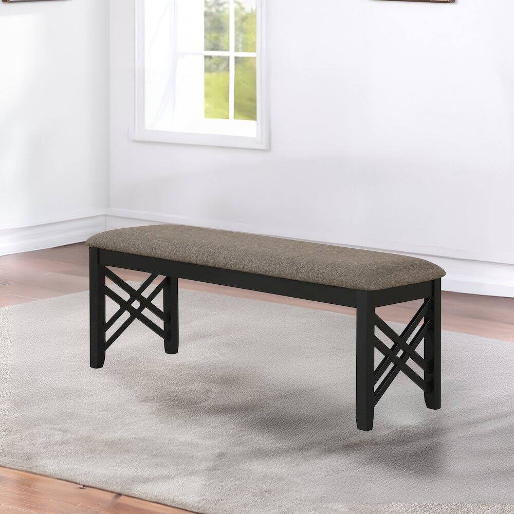 Alt View 2. New Classic Furniture - Potomac Dining Bench-Brown/Black - Brown.