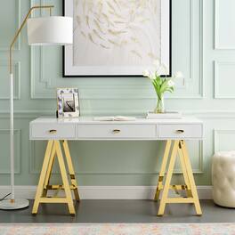 Jettison Office Desk by Modway - Gold White