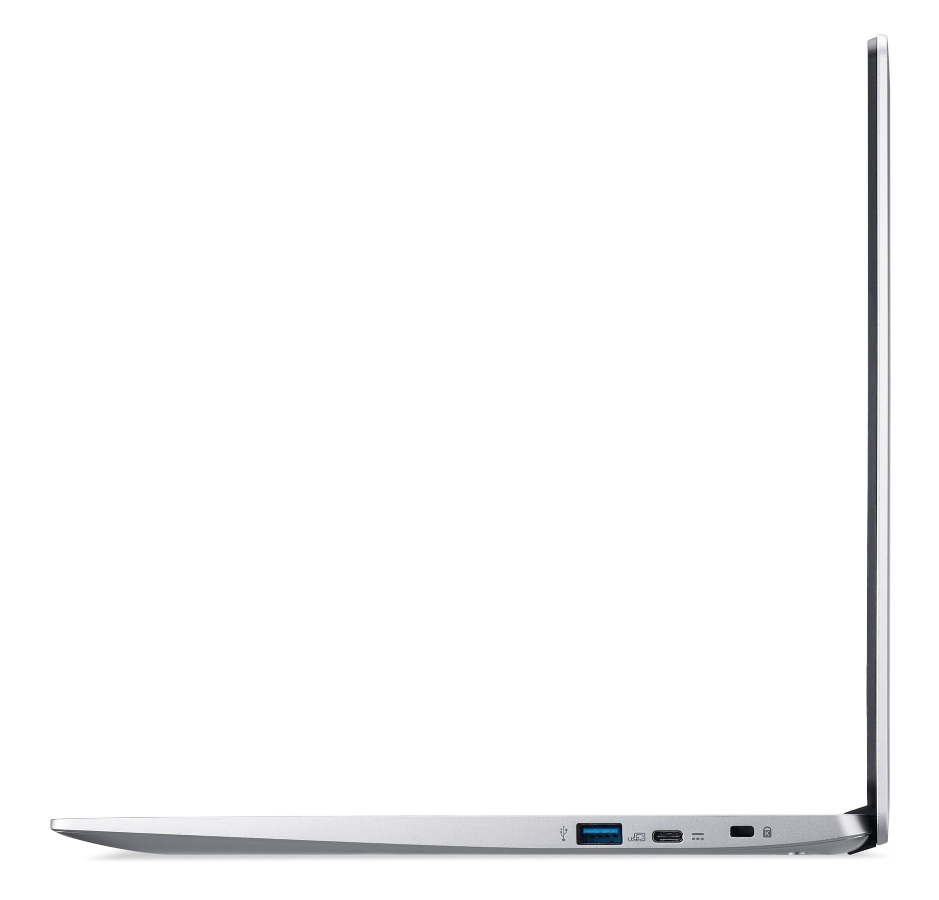 Alt View 3. Acer - Chromebook 315 – 15.6" HD Display Laptop - Intel Celeron N4020 with 4GB LPDDR4 – 64GB eMMC - Silver.