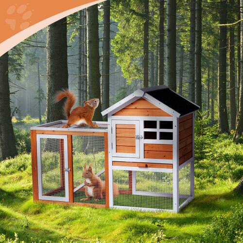 Alt View 8. Winado - Wooden Chicken Coop Hen House 46in, Poultry Hutch, Pet Cage with Nesting Box for Backyard Run Cage, Outdoor Garden.