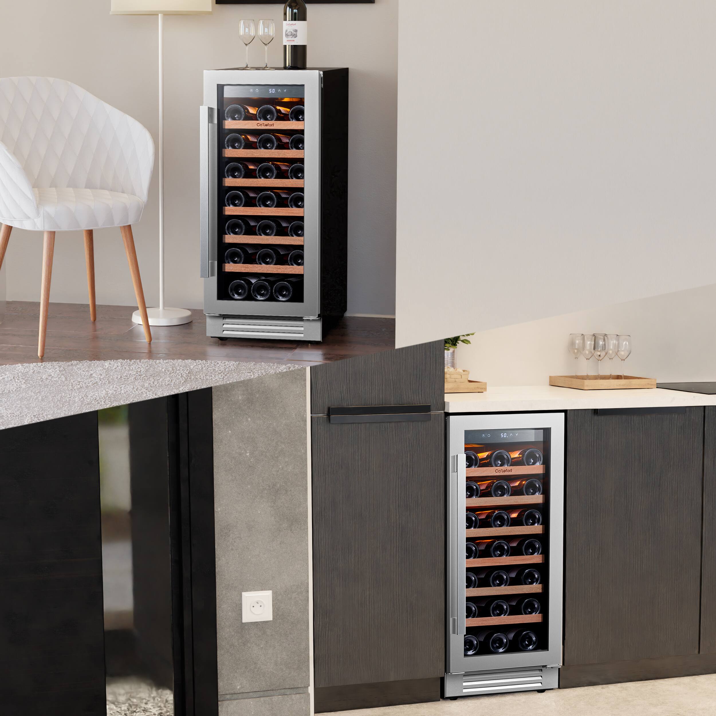 Alt View 5. Ca'Lefort - Ca'Lefort 15" Wine Cooler, 33 Bottles, 40-65°F, Glass Door, 3LED, Built-In/Freestanding, 3.0 cu. ft. - Stainless steel.