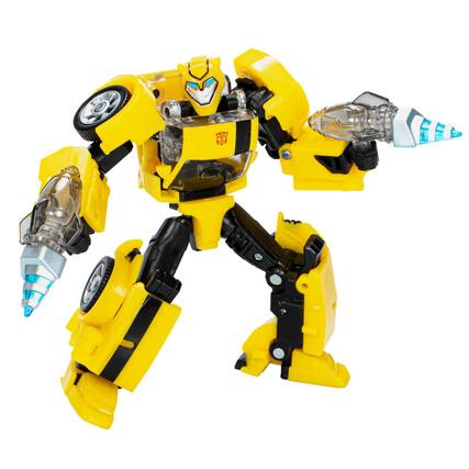 Front. Transformers - Hasbro F8524 5.5 inch Transformers Legacy United Deluxe Class Animated Universe Bumblebee Action Figure - Black.