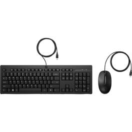 HP - 225 Wired Mouse And Keyboard - USB Cable Keyboard - USB Cable Mouse - Scroll Wheel - Compatible with Windows - Black