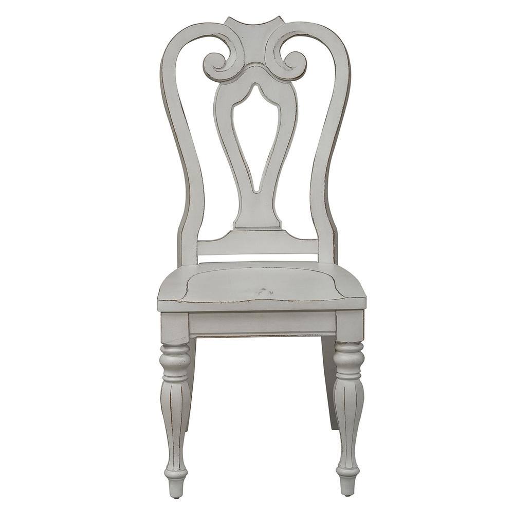 Alt View 3. Liberty Furniture Industries - Magnolia Manor Splat Back Side Chair (RTA)-Set of 2 in Antique White - White.