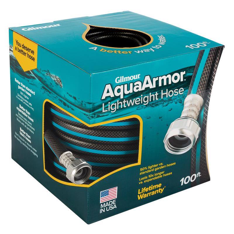 Gilmour AquaArmor Lightweight Hose

You deserve a better hose

Better than standard garden hoses
- 50% lighter
- 10x longer lasting
- Better than expandable hoses
- Better than fabric hoses

50% lighter vs. standard garden hoses
Lasts 10x longer vs. expandable hoses

Lifetime Warranty

MADE IN USA

100ft