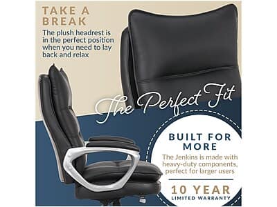 La Z Boy Jenkins Ergonomic Bonded Leather Executive Big & Tall