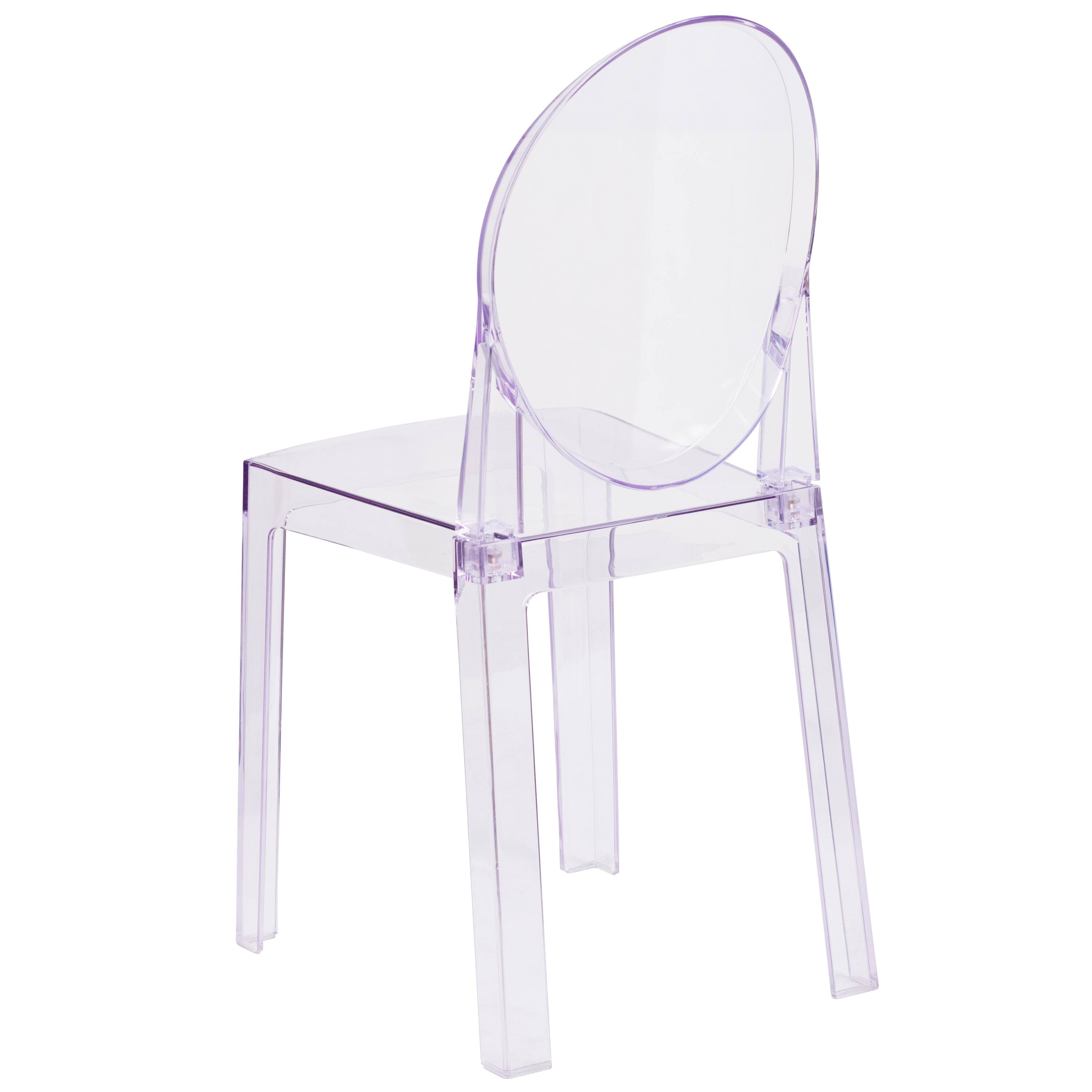 Alt View 6. Emma + Oliver - 4 Pack Ghost Chair with Oval Back - Transparent Crystal.