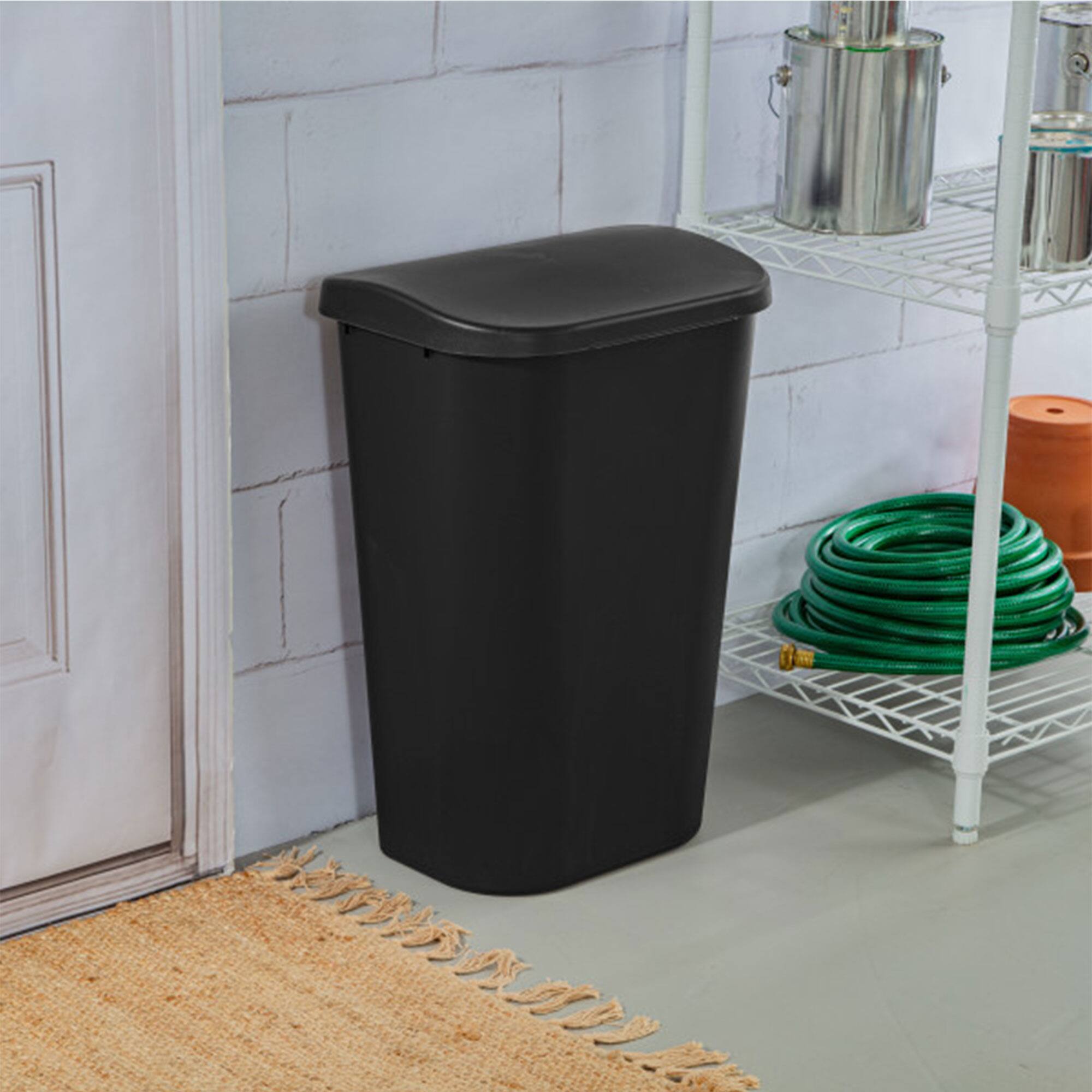 Alt View 2. Sterilite - Sterilite 11.3 Gal Lift Top Lid Kitchen Trash Can Wastebaskets, Black (24 Pack) - Black.