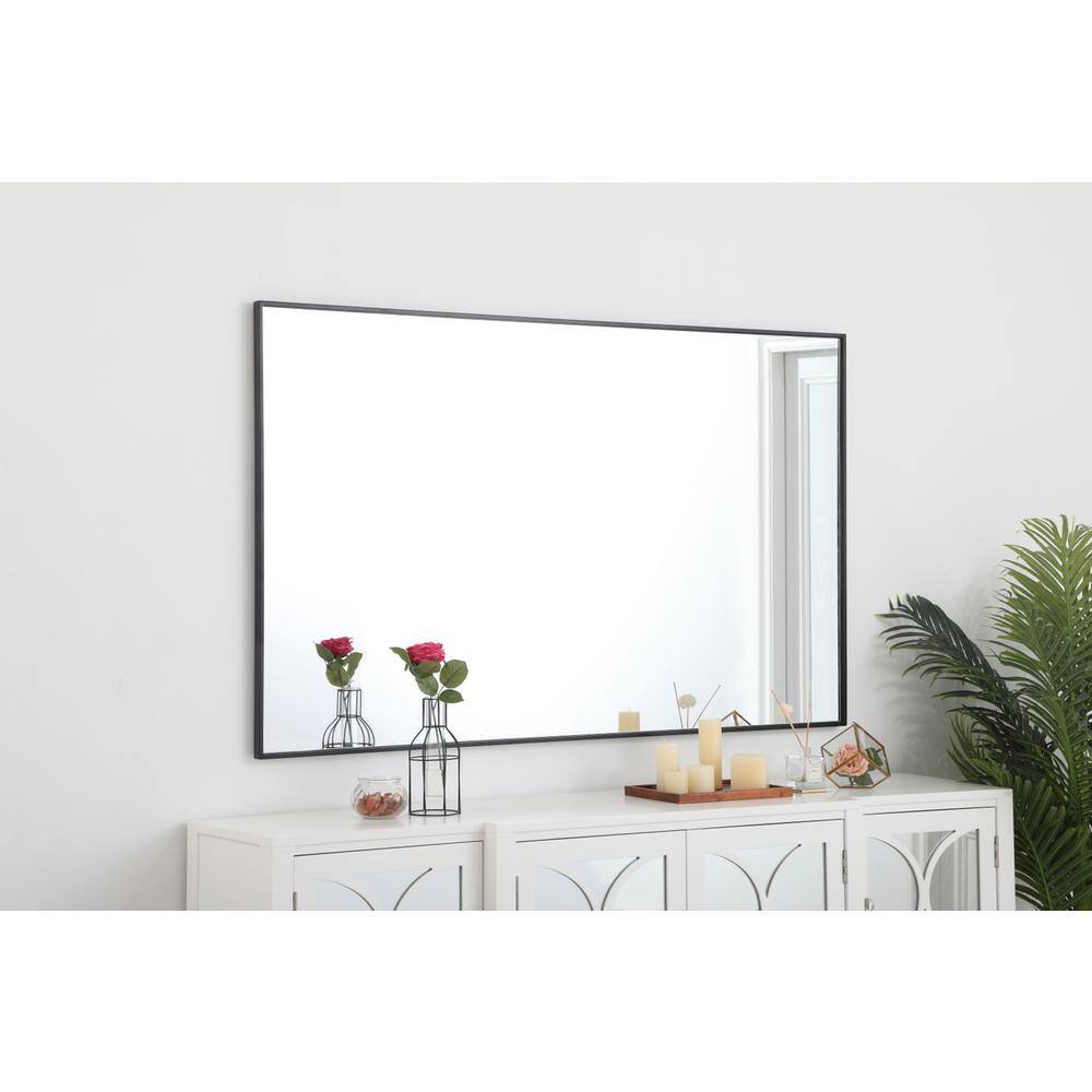 Alt View 3. Elegant Decor - Metal frame rectangle mirror 36 inch in Black - Black.