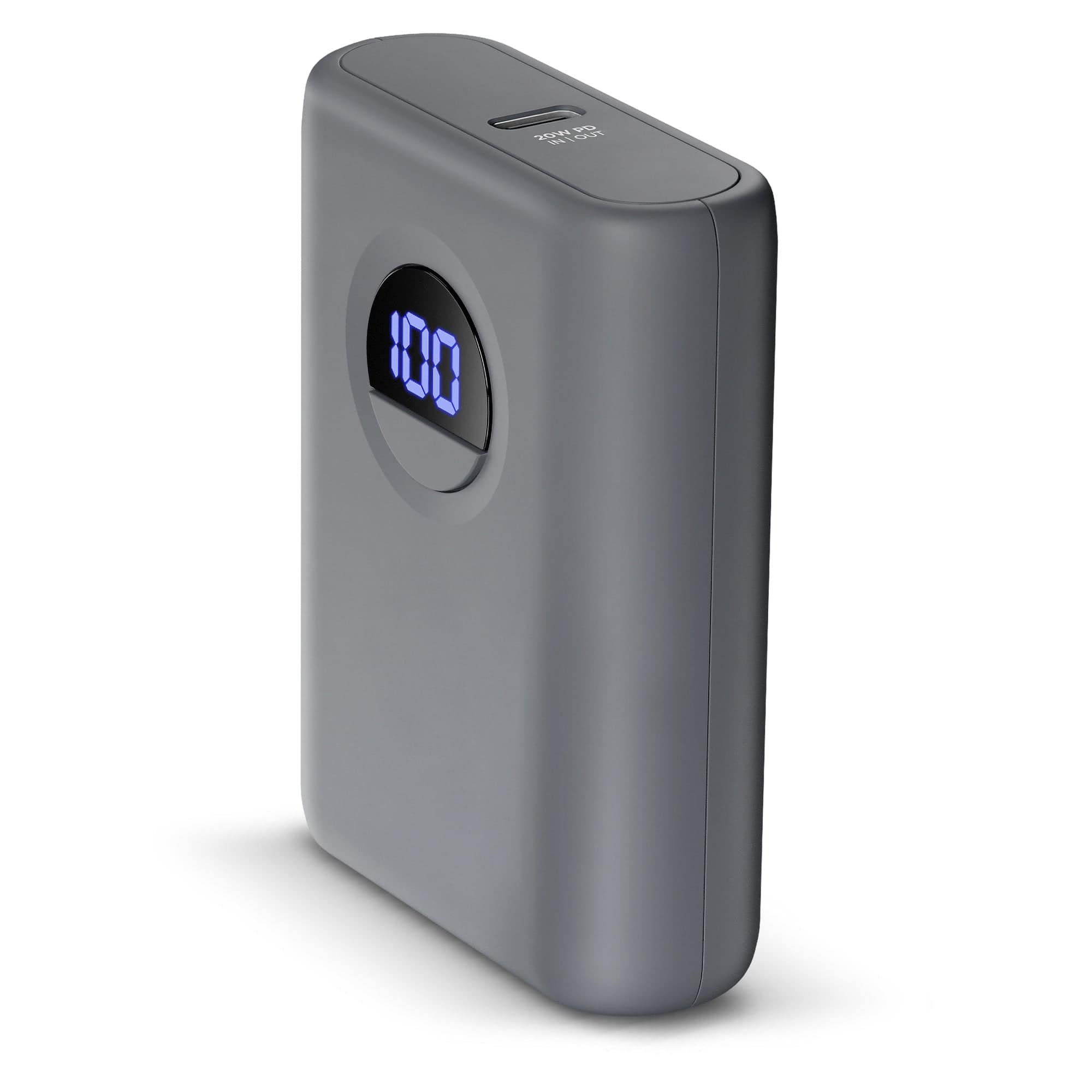 iBasics - 10,000mAh Power Bank – 20W USB-C PD PPS Fast Charger with Display - Gray