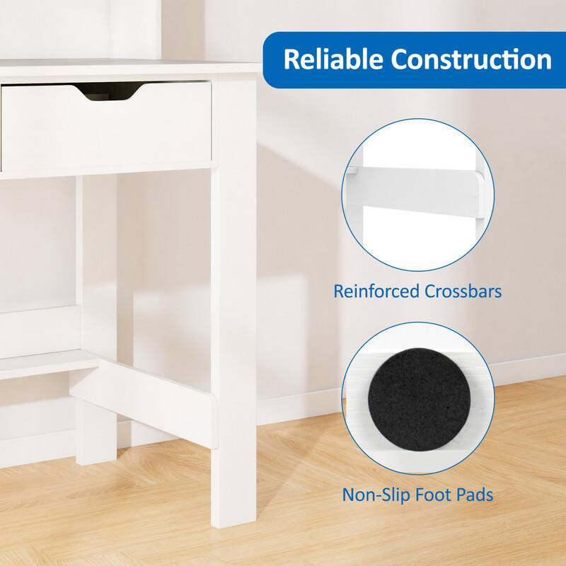 Reliable Construction  
Reinforced Crossbars  
Non-Slip Foot Pads
