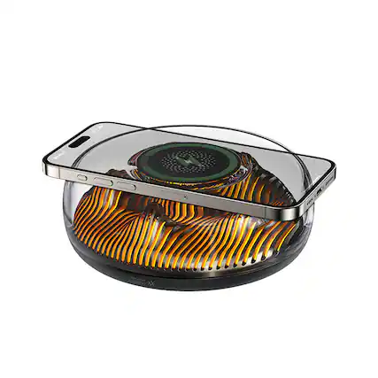 Front. Cluzine - 2-in-1 Wireless Charger with Night Light, Adjustable Breathing Lamp, Low-Temperature Fast Charging.