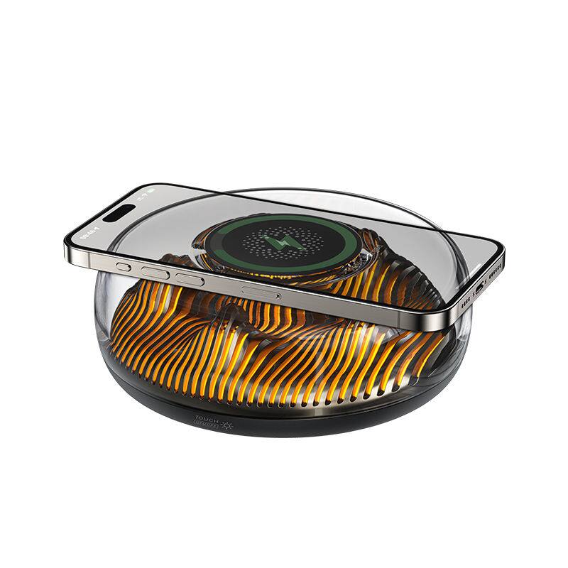 Front. Cluzine - 2-in-1 Wireless Charger with Night Light, Adjustable Breathing Lamp, Low-Temperature Fast Charging.