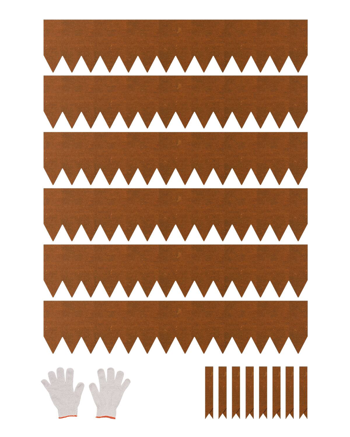 Front. VEVOR - Steel Landscape Edging, 6 Packs 40 x 8 in Weather-Resistant & Pre-Rust Metal Landscape Edging - Rust.