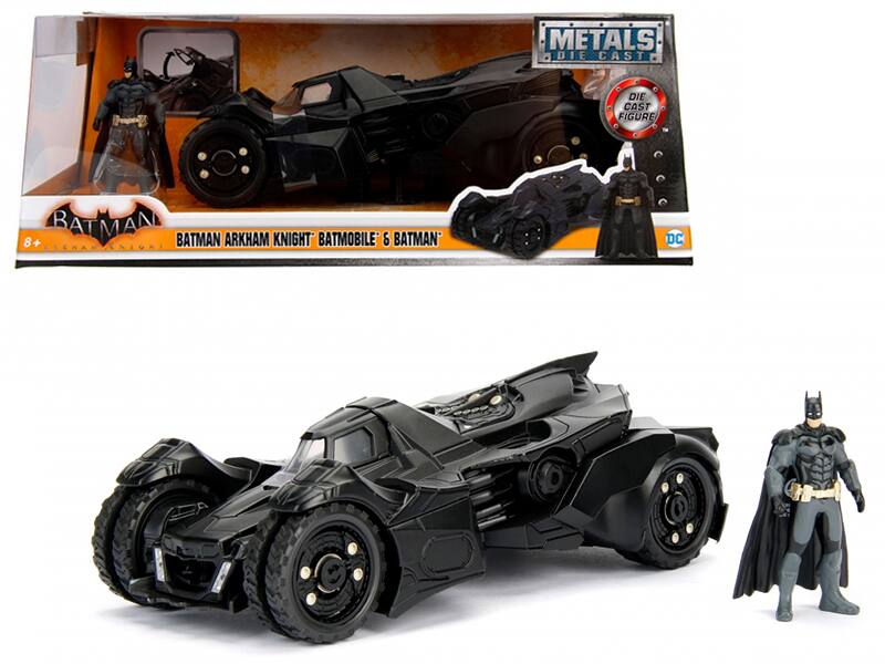 METALS DIE CAST  
BATMAN ARKHAM KNIGHT BATMOBILE & BATMAN  
8+  
DIE CAST FIGURE  
DC
