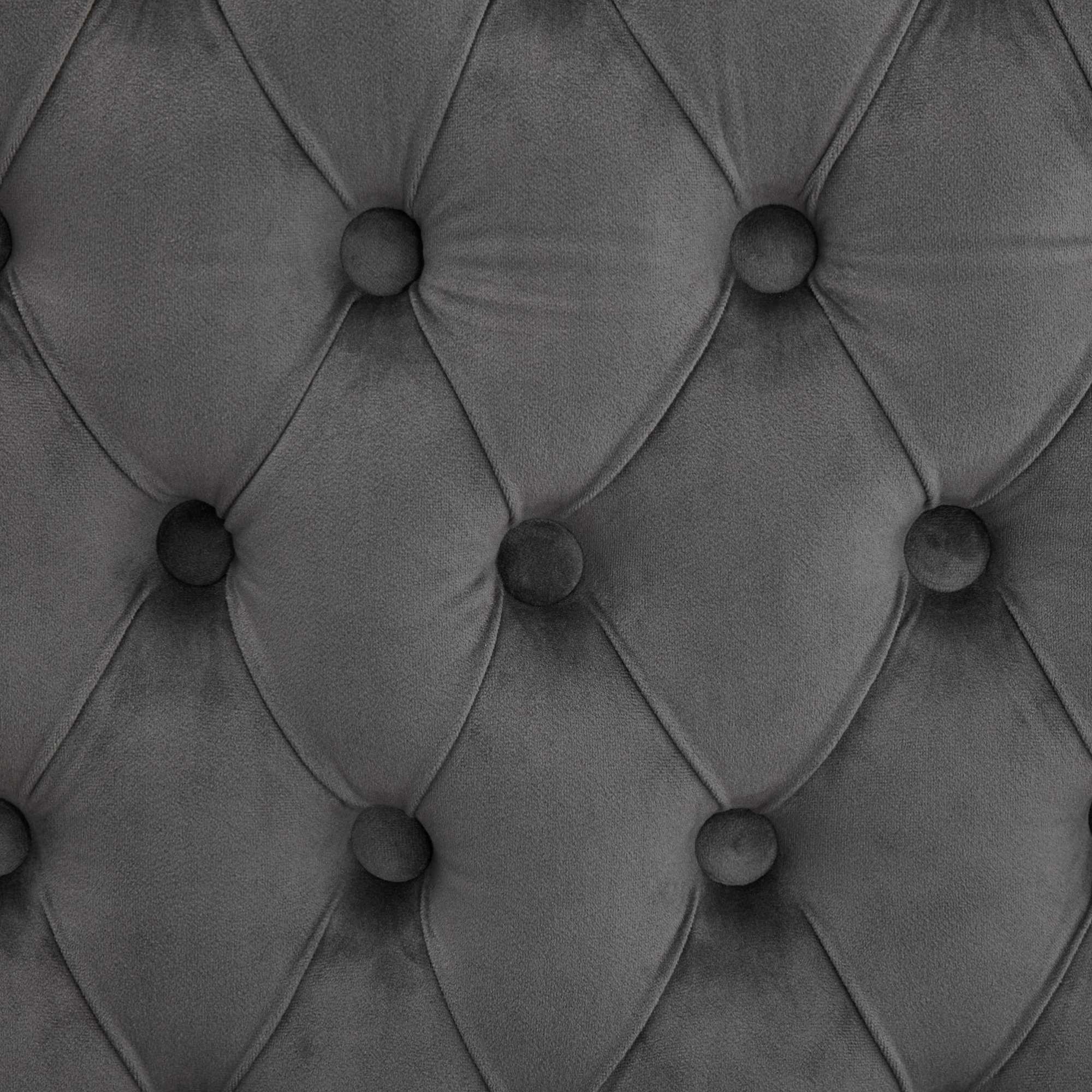 Alt View 5. GOODSILO - Velvet Double Dining Loveseat Bench with Tufted Back and Stainless Steel Legs for Modern Kitchen Seating - Gray.