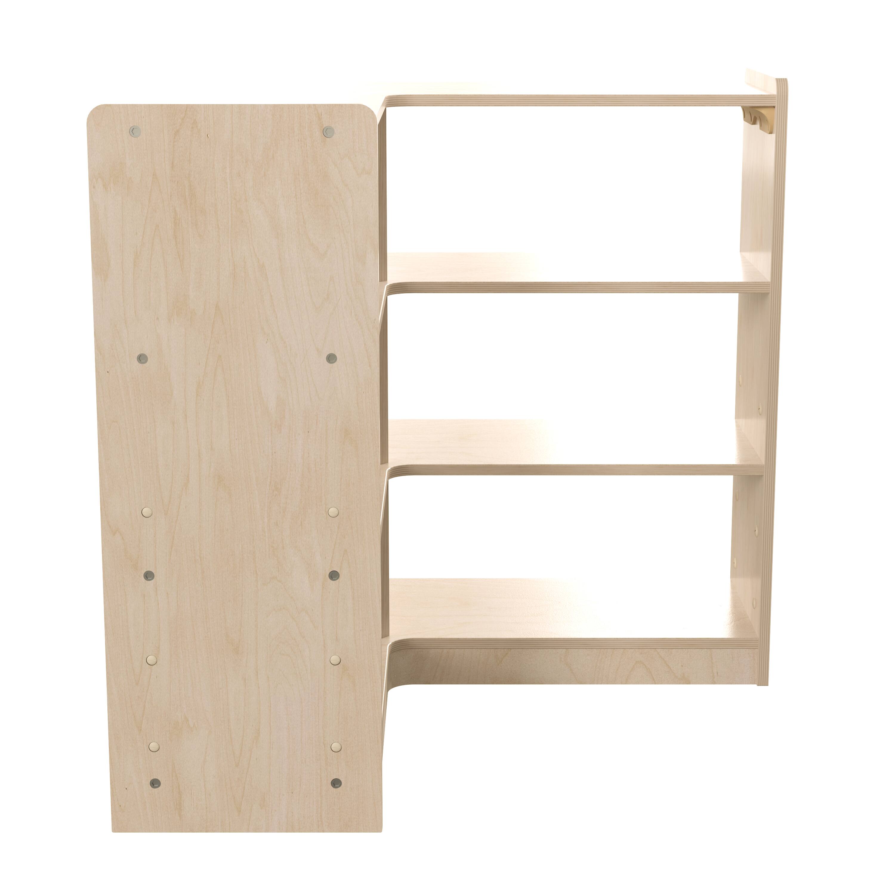 Left. Flash Furniture - Bright Beginnings Commercial Grade 3 Tier Wooden Classroom Open Corner Storage Unit, Safe, Kid Friendly Design, Natural - Natural.