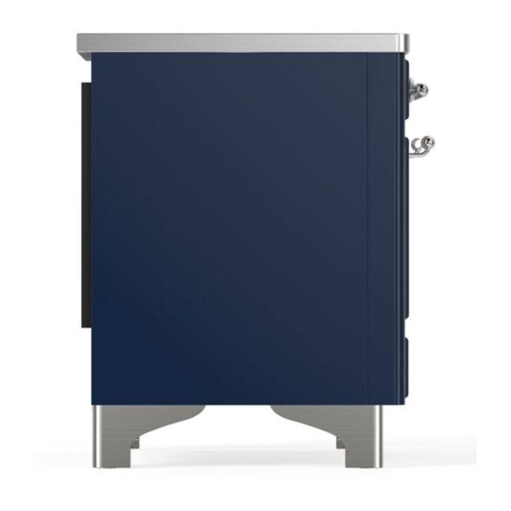 Alt View 5. ILVE - ILVE Majestic II Series  36 in. Induction Range with 5 Induction Elements (Chrome Trim) - Midnight Blue.