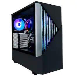 Periphio - Reaper Gaming PC Desktop - AMD Ryzen 7 CPU, Vega 8 Graphics, 16GB RAM, 1TB Storage-WiFi Built-In-Win 11 Gaming - Black