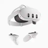 Meta - Quest 3 512GB | Virtual Reality Headset Without Wires — Thirty Percent Sharper Resolution — 2X Graphical Processing - White - Front_Zoom