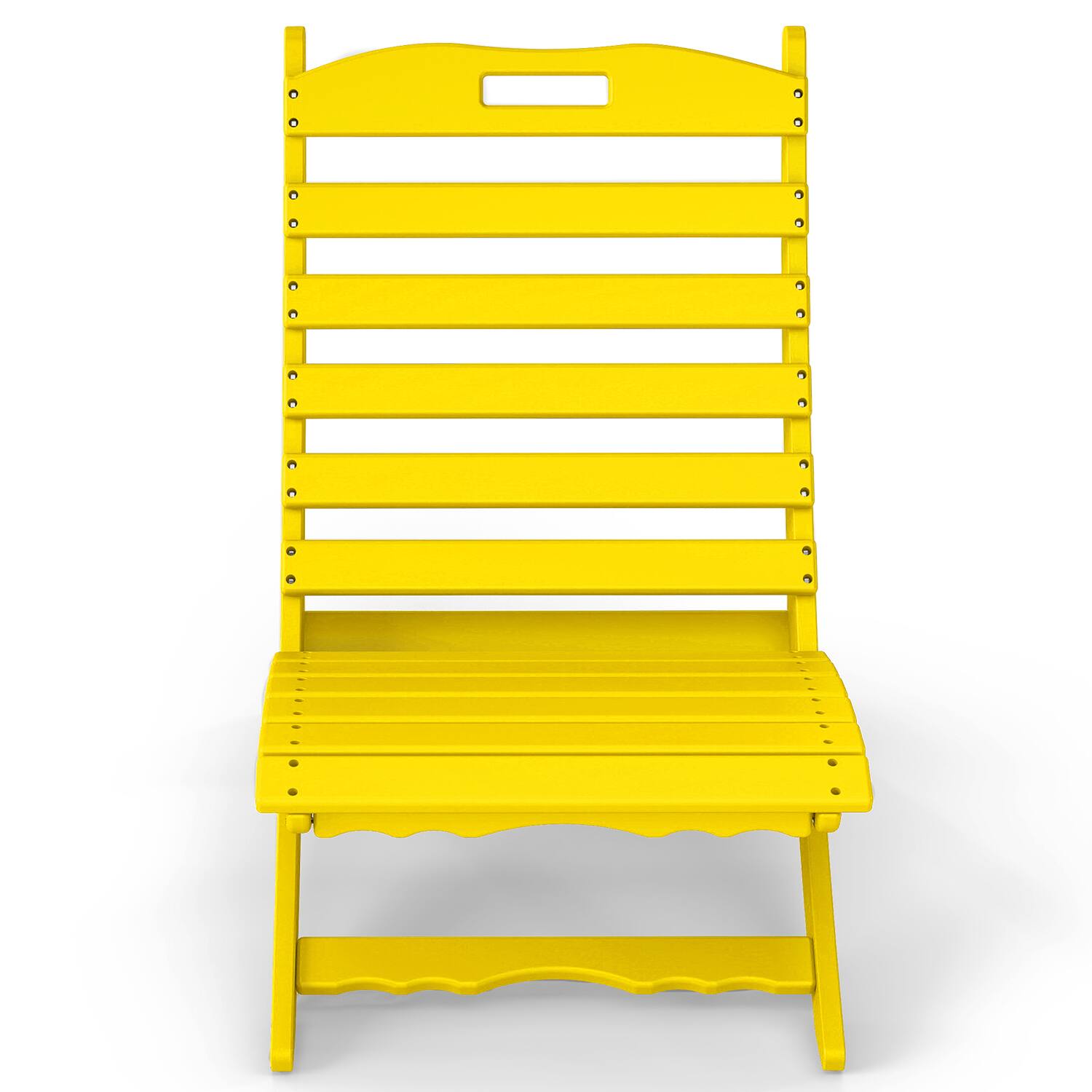 Left. FODINGHILL - Folding Xavier Wave Chairs , Portable HDPE Adirondack Chairs, All-Weather Outdoor Chairs - Yellow.