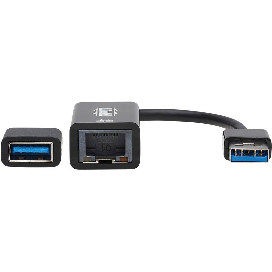Alt View 1. Tripp Lite - Eaton Tripp Lite Series USB-C, USB-A to RJ45 Gigabit Ethernet Network Adapter (2xM/F), USB 3.2 Gen 1, Black - USB 3.0 - Black.