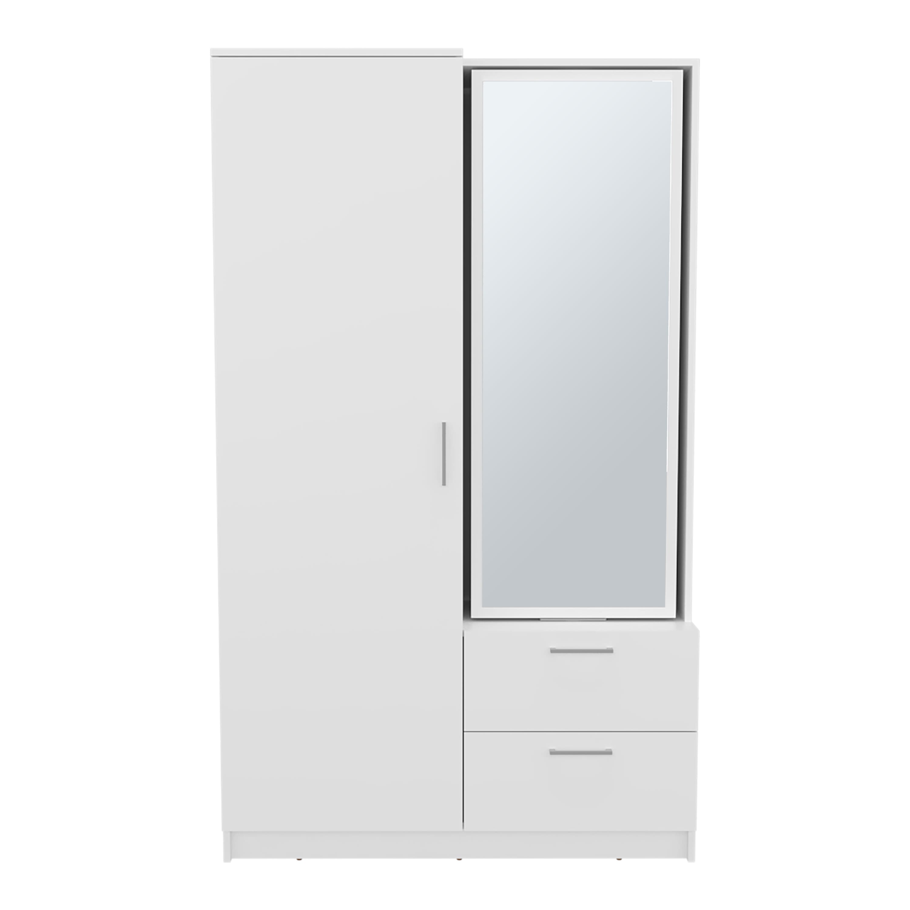 "TuHome - Seville 71"" High Mirror Armoire, One Door Cabinet, Two Drawers , Hanging Rod, Rotating Mirror And Shoe Rack, Two Shelves - White" price history on PriceWatchPro
