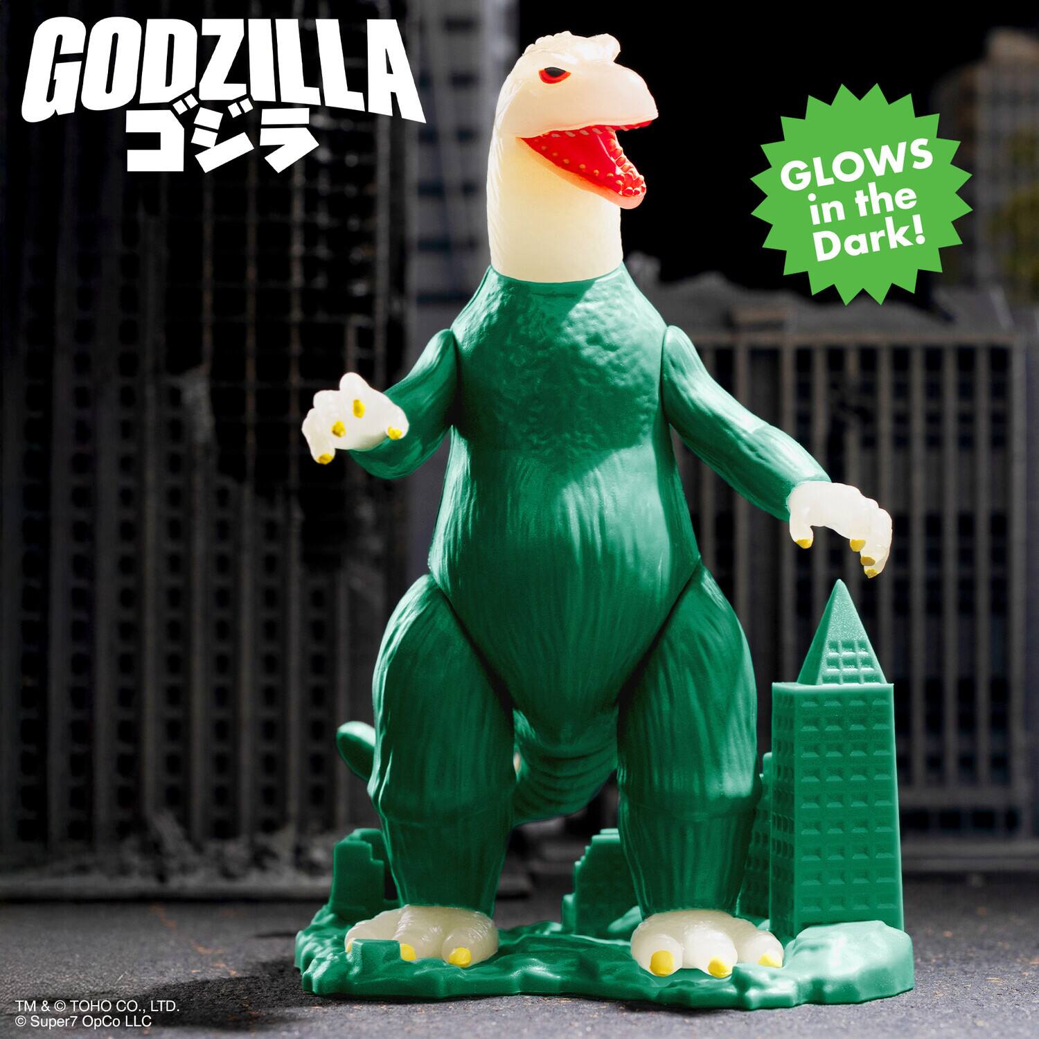 GODZILLA GLOWS in the Dark! TM & TOHO CO., LTD. Super7 OpCo LLC