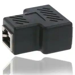 Sanoxy - RJ45 Splitter Adapter 1 to 2 Ways Dual Female Port CAT5/6/7 LAN Ethernet Cable Adapter - Black