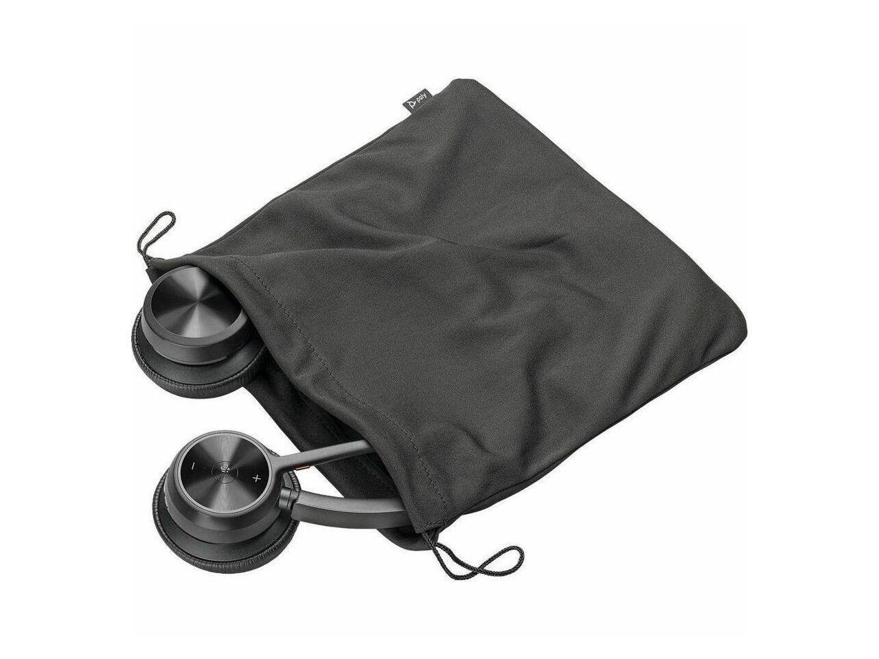 Alt View 3. HP - Poly Bluetooth Office Headset - Microsoft Teams - Siri/Google Assistant - USB C - Wired/Wireless - Stereo - Over-Head - Black.