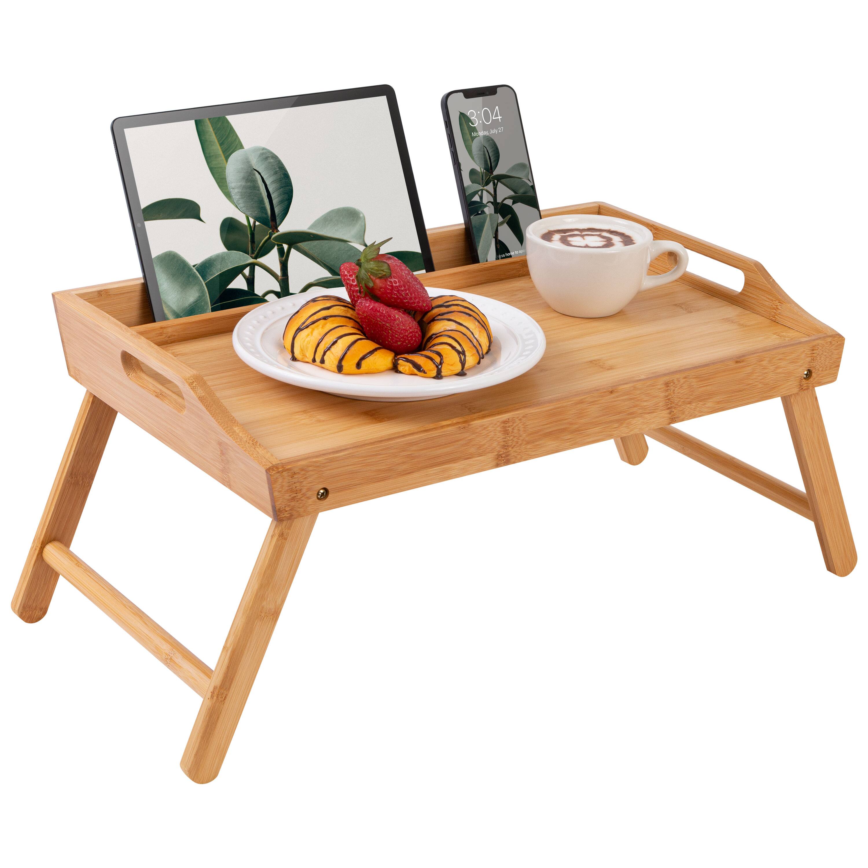 LapGear - Rossie Home Medium Bamboo Media Bed Tray - Natural Bamboo