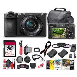 Sony - a6700 Mirrorless Camera with 16-50mm Lens Bundle + 64GB Card + Battery + Tripod + Case + Filter Kit Set