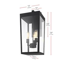 Elegant Lighting - William 12 Inch Outdoor Wall Sconce In - Black