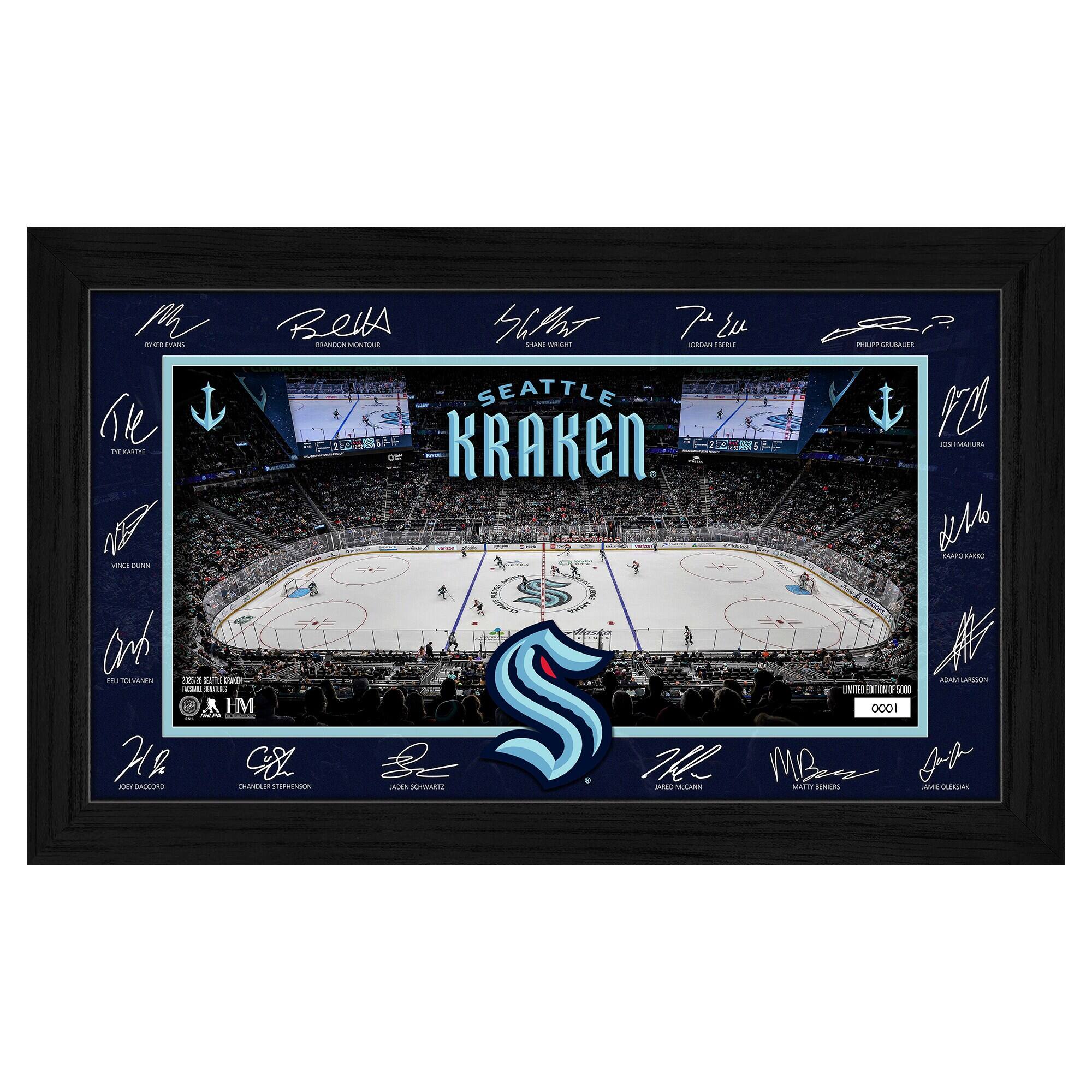 Seattle Kraken 2025 Signature Rink Framed Art