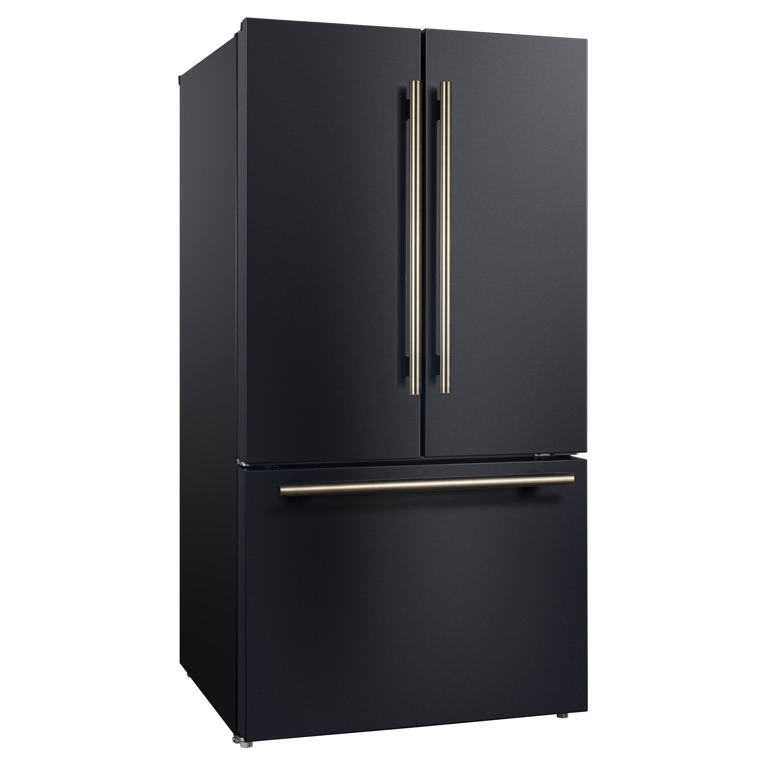 Left. Forno Appliances - Rivello 27.4 Cu. Ft. French Door Refrigerator with Internal Water Dispenser - Black.