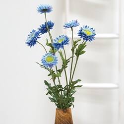 Angle. BreeBe - Blue Strawflower Spray - 25" - Blue, Green.