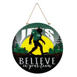 Evergreen Enterprises - 18" Bigfoot "Believe in Yourself" Team Logo Wood Round Door Sign - Multicolor