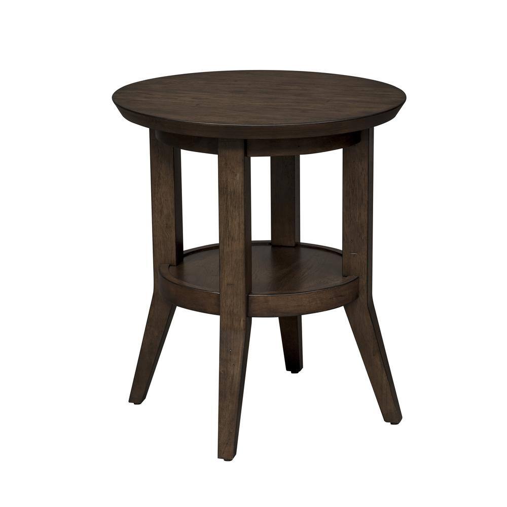 Front. Liberty Furniture Industries - Ventura Blvd Round End Table in Bronze Spice - Brown.